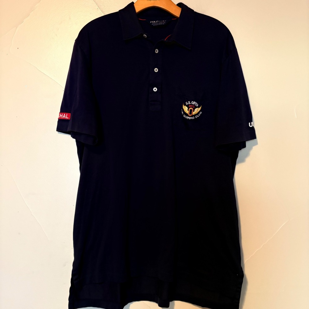 Ralph Lauren Polo Golf US Open 2012 Marshal Golf Shirt Navy Blue‎ Mens L